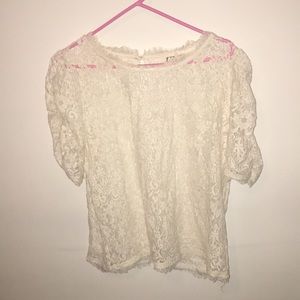 Cream lace top